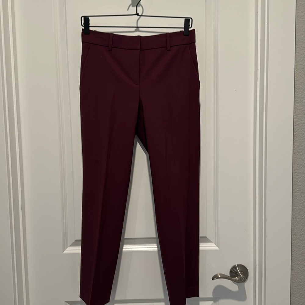 Theory Burgundy Wool Pants, Size 0